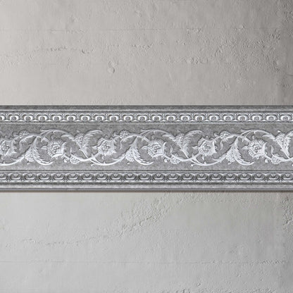 Grey with Silver Chair Rail 94 Inch