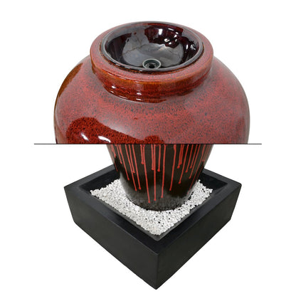 Red Bubbling Fountain With Base