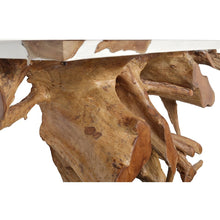60 Inch Teak Root Console Table White Resin