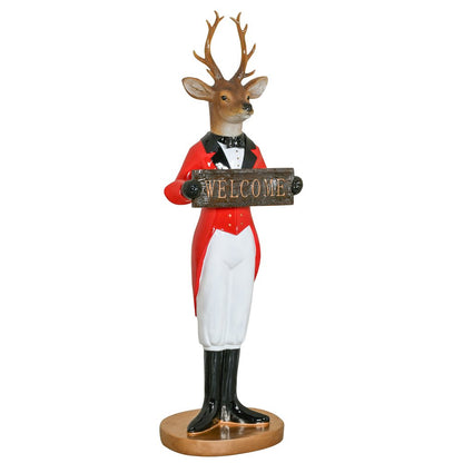 Deer Welcome Sign Statue