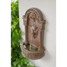 Terra Cotta Lion Hanging Wall Fountain