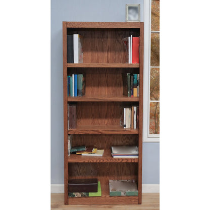 Concepts in Wood Single Wide Bookcase, 5 Shelves, Dry Oak Finish