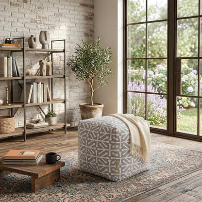 Majestic Home Goods Cube Pouf Aruba Gray