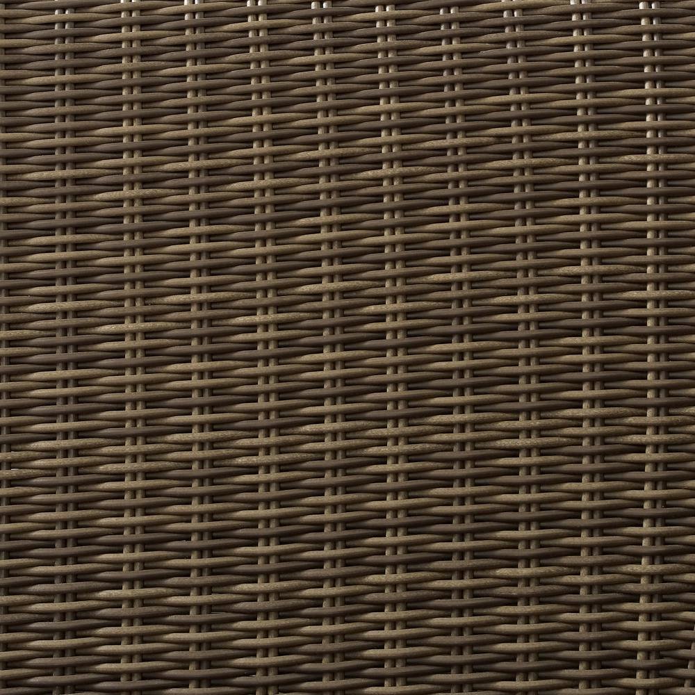Weathered Brown Outdoor Wicker Rectangular Side Table for Patio Use