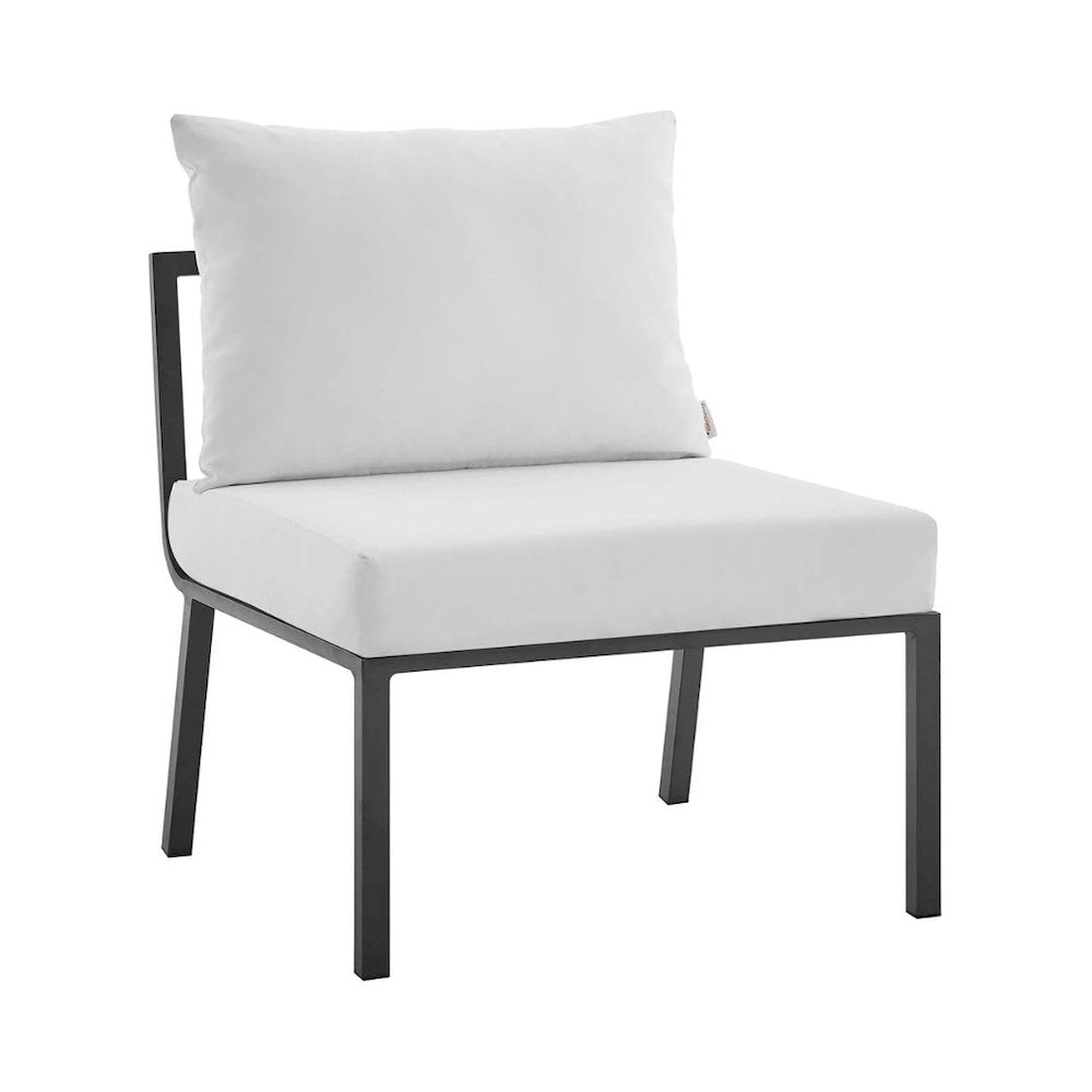 Outdoor Patio Aluminum Armless Lounge Chair With Cushioned Seat And Backrest
