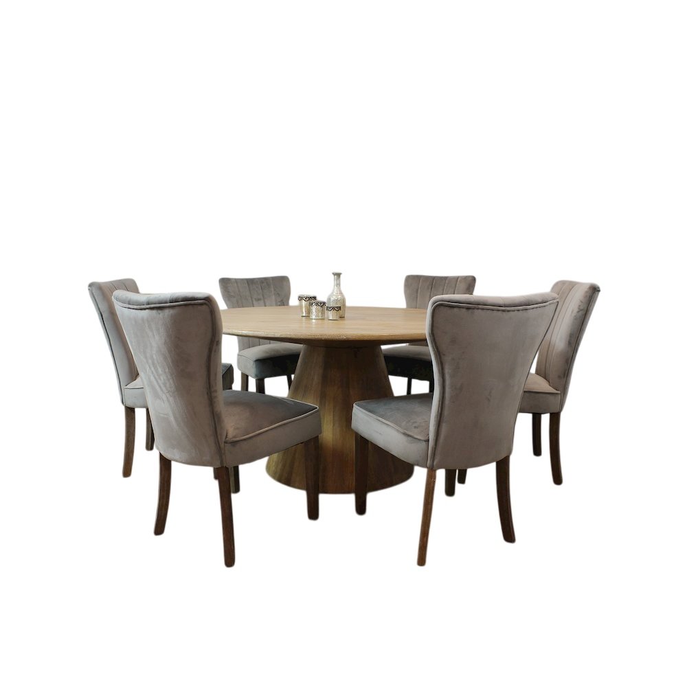 Jaden 60" Dining Table with 3 sets of Cleo Side Chairs in Mink