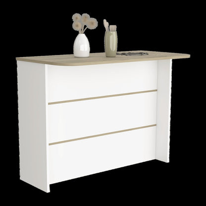 Britton kitchen Island with Two-Tier Storage Shelf and Ample Workstation