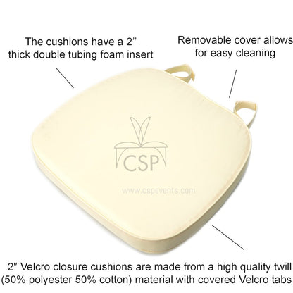 Commerical Seating Products Hoop and Loop Ivory Cushions Chairs