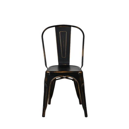 Commerical Seating Products Oscar Antique Black Dining Chairs, Amber