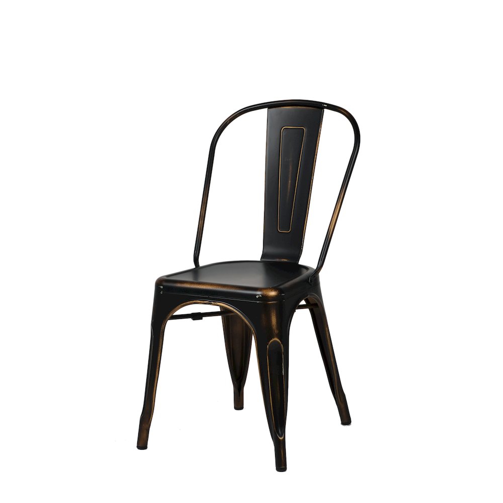 Commerical Seating Products Oscar Antique Black Dining Chairs, Amber