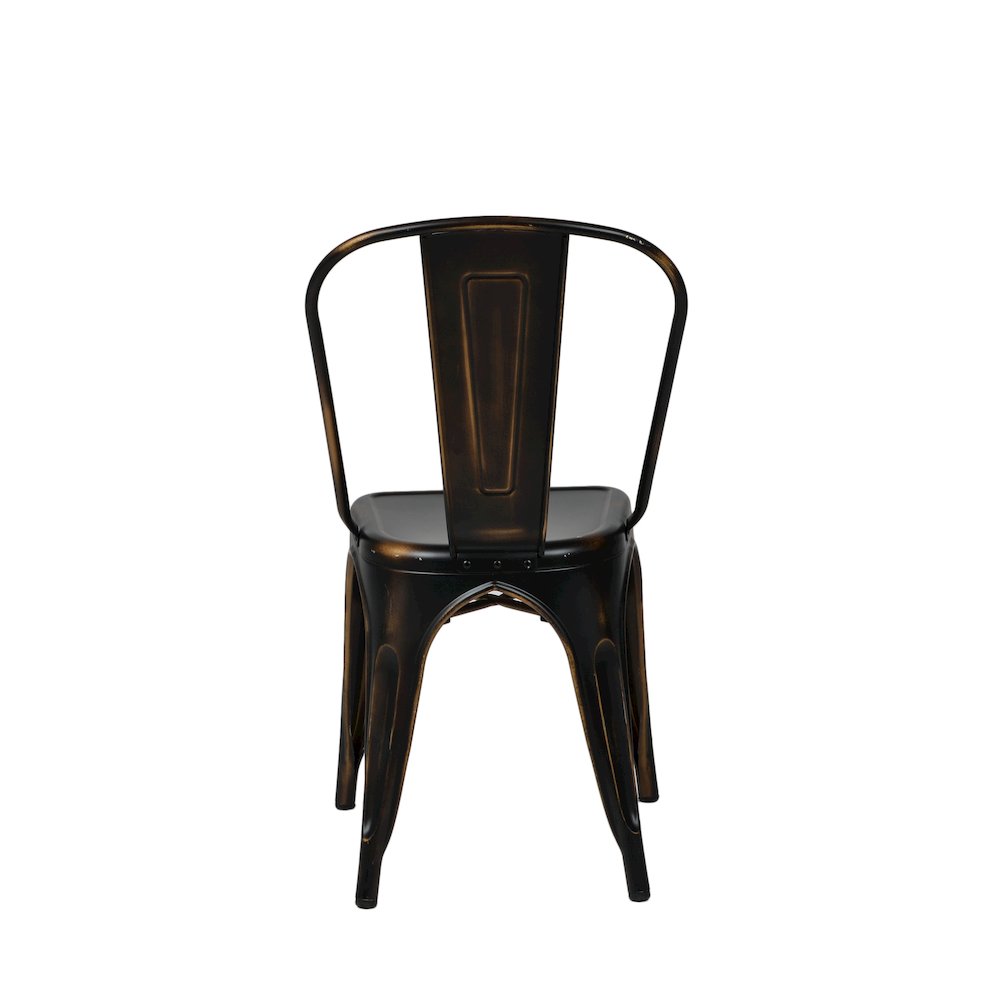 Commerical Seating Products Oscar Antique Black Dining Chairs, Amber
