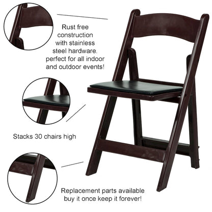 Set Of 4 Amigo Inter Stackable Resin Folding Chair With Padded Seat