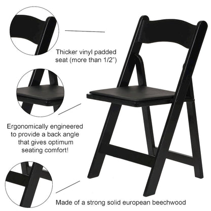 Commerical Seating Products American Padded Folding Chairs Black