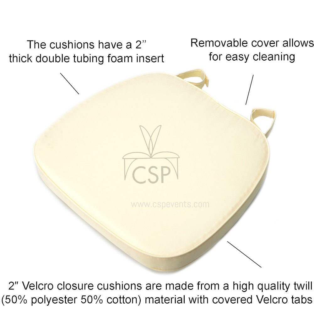 Commerical Seating Products Hoop and Loop Ivory Cushions Chairs