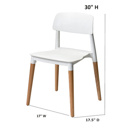 Commerical Seating Products Mid Century Modern White Dining Chairs