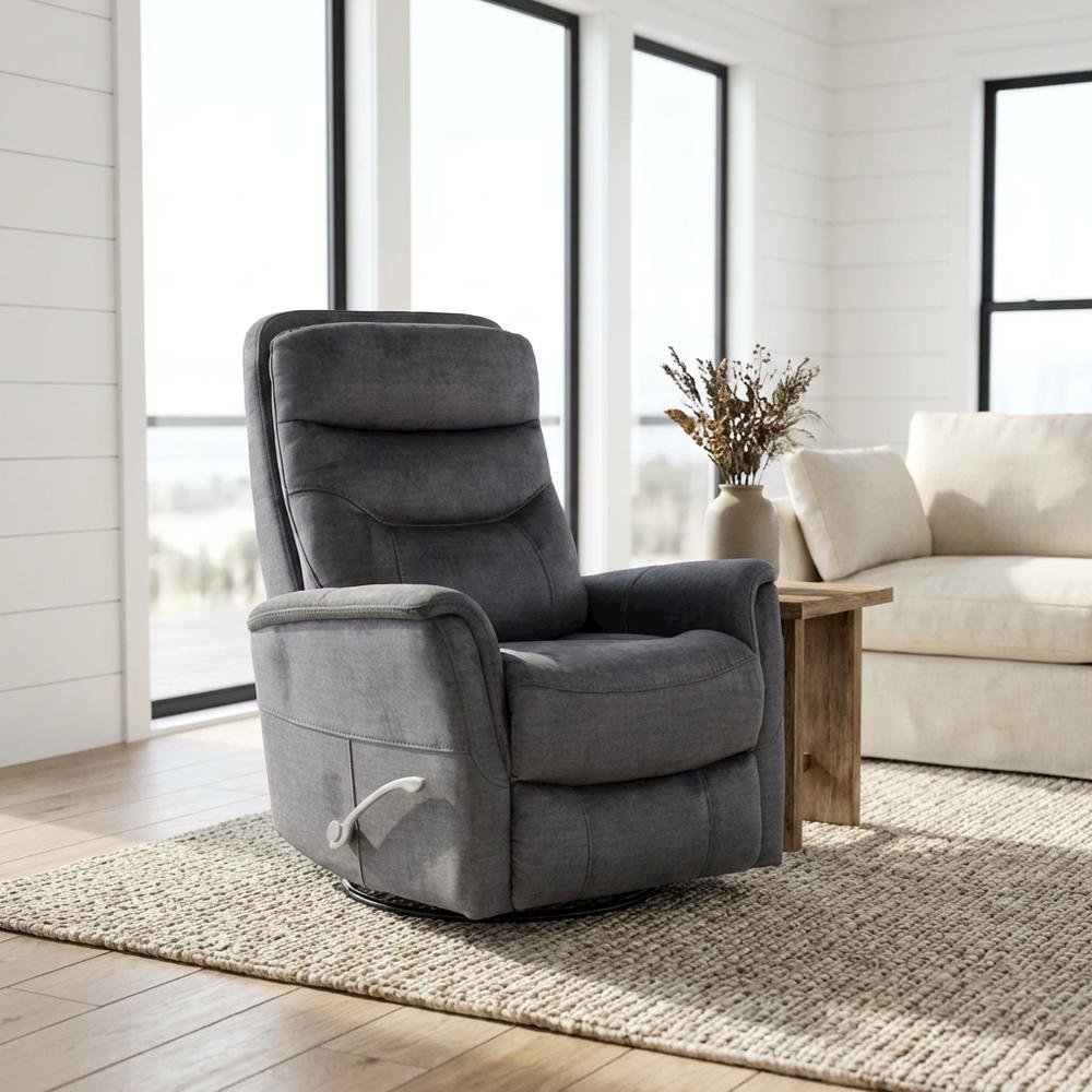 Gemini - Capri Charcoal Swivel Glider Recliner Two Pack