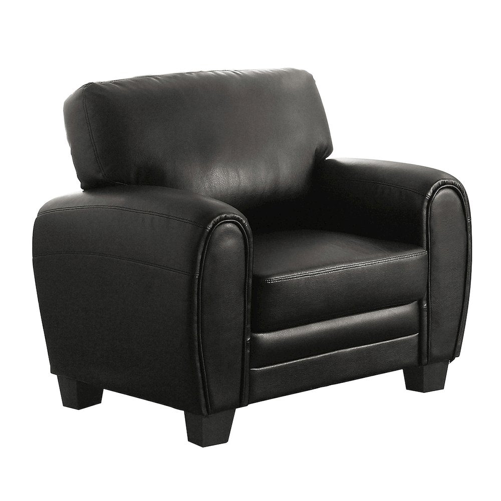 Rubin Faux Leather Arm Chair In Black