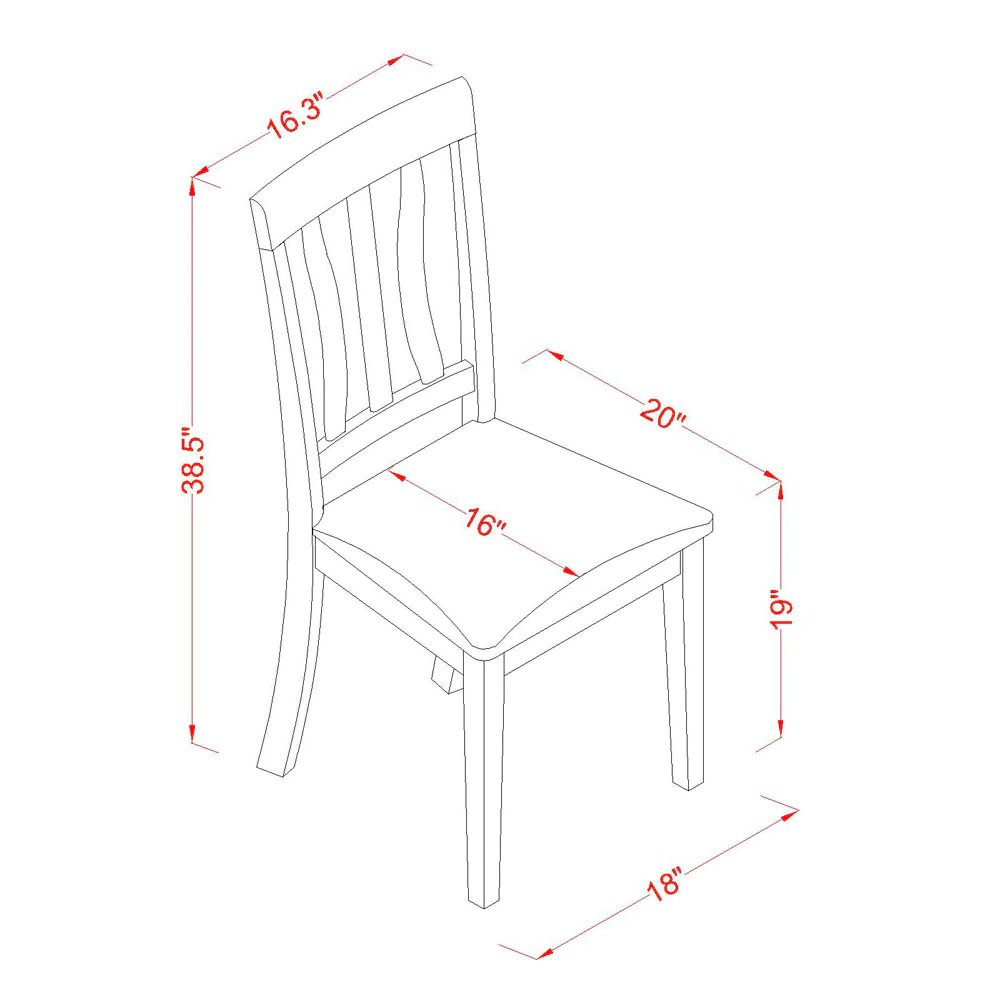 Antique Kitchen Dining Chairs - Linen Fabric Upholstered Wood Chairs, Set of 2