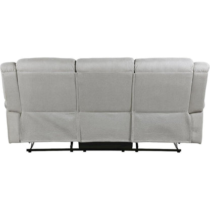 Lexicon Brennen Microfiber Double Reclining Sofa in Mist