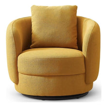 Yellow Boucle Lounge Chair with Solid Wood Frame, Ideal Accent Chair