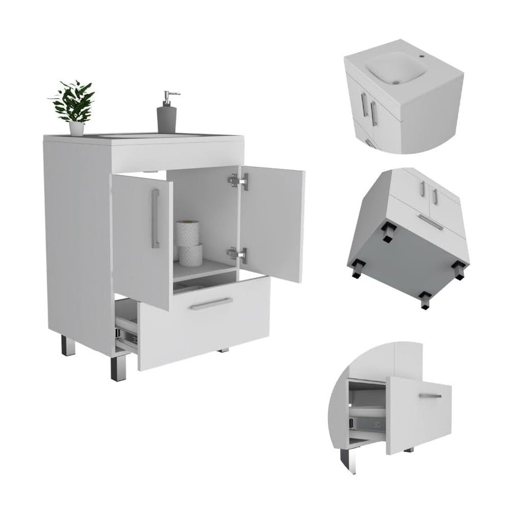 Velloc 24" Bathroom Vanity White White MDF