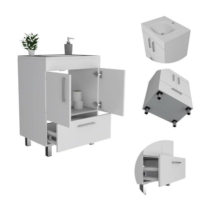 Velloc 24" Bathroom Vanity White White MDF