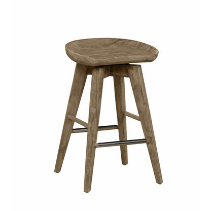 Bali Backless Swivel Counter Stool - Weathered Wire-Brush