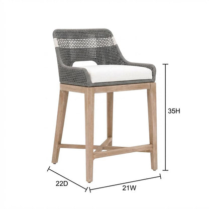 Dove Counter Stool with Solid Mahogany and Steel Frame Modern Design