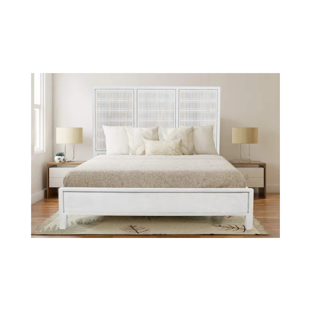 Sarah Eastern King Bed in Brushed Ivory