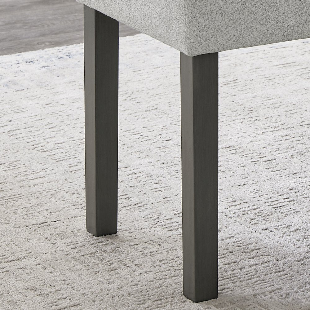 Selena Light Gray Fabric Upholstered 40" Bench with Dark Gray Wood Frame