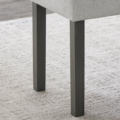 Selena Light Gray Fabric Upholstered 40" Bench with Dark Gray Wood Frame