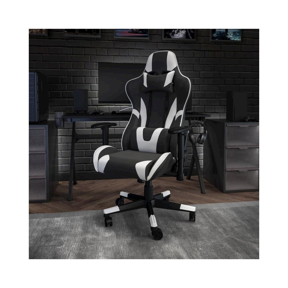 X20 Gaming Chair Racing Office Ergonomic Computer PC Adjustable Swivel Chair with Fully Reclining Back in Black LeatherSoft