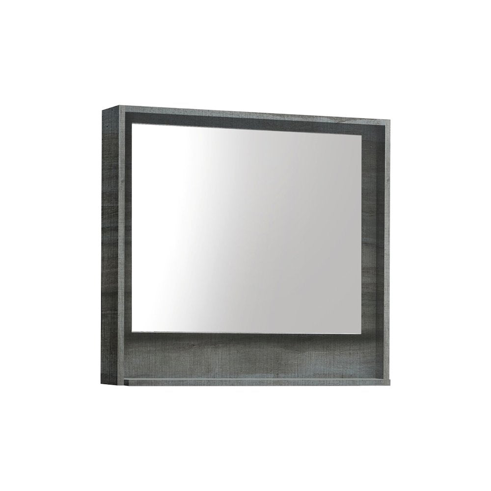 Bosco 30" Framed Mirror With Shelve - Ocean Gray Finish