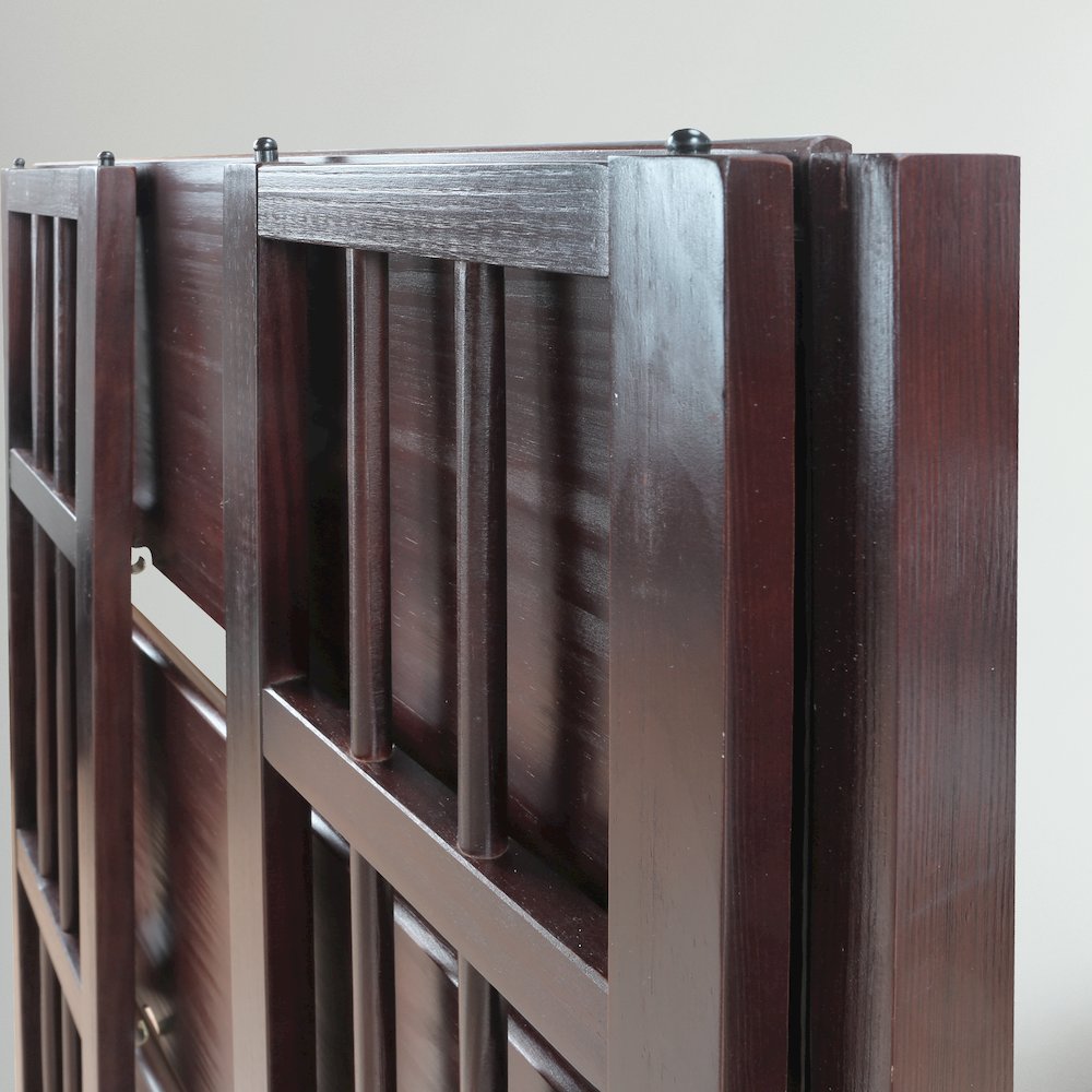 3-Shelf Folding Stackable Bookcase 27.5" Wide-Espresso