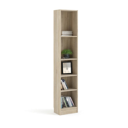 Element Tall Narrow 5-Shelf Office Bookcase, Oak Structure