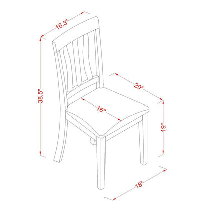 Antique Dining Chairs - Linen Fabric Upholstered Wood Chairs, Set of 2