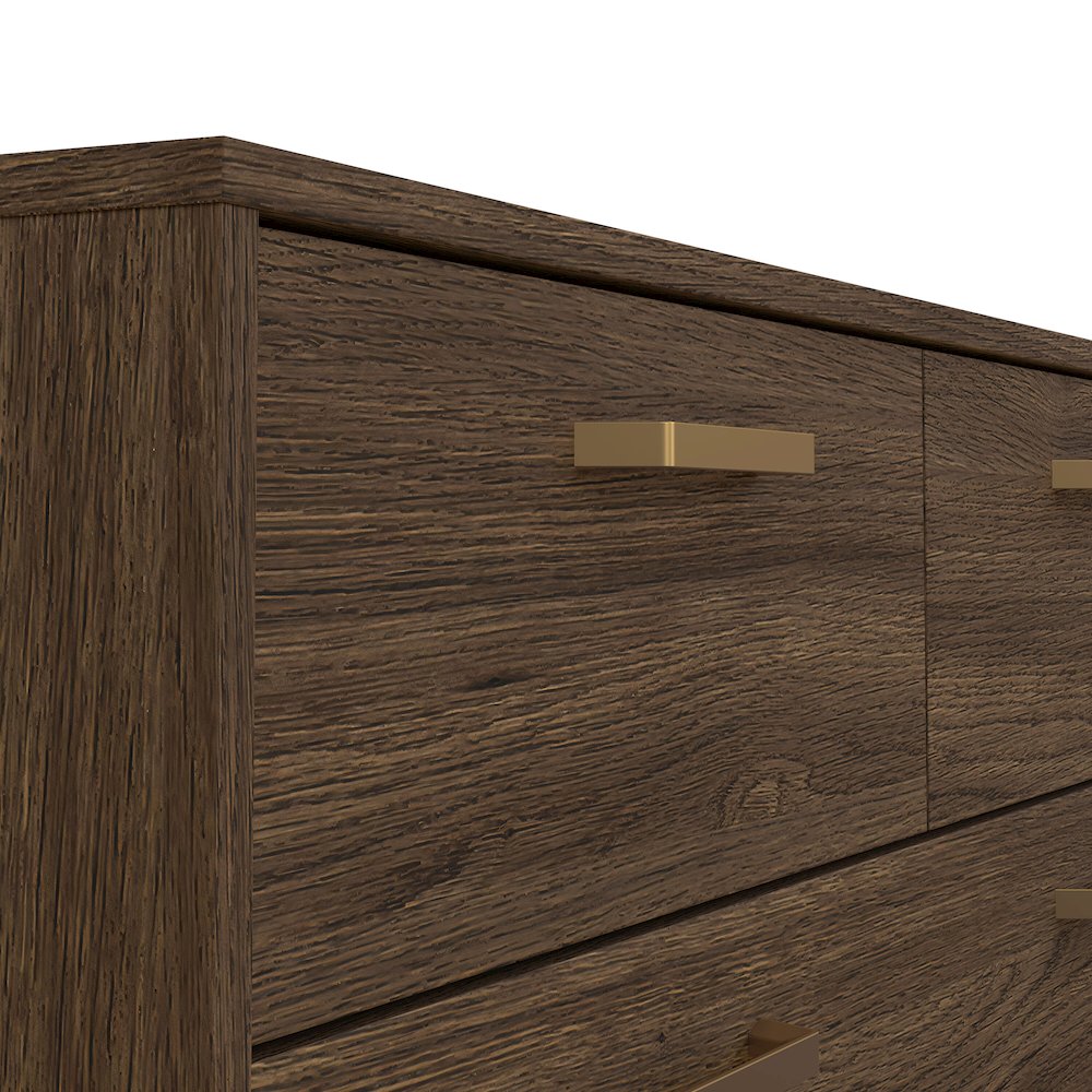 Tone 8 Drawer Double Dresser, Mocha Oak