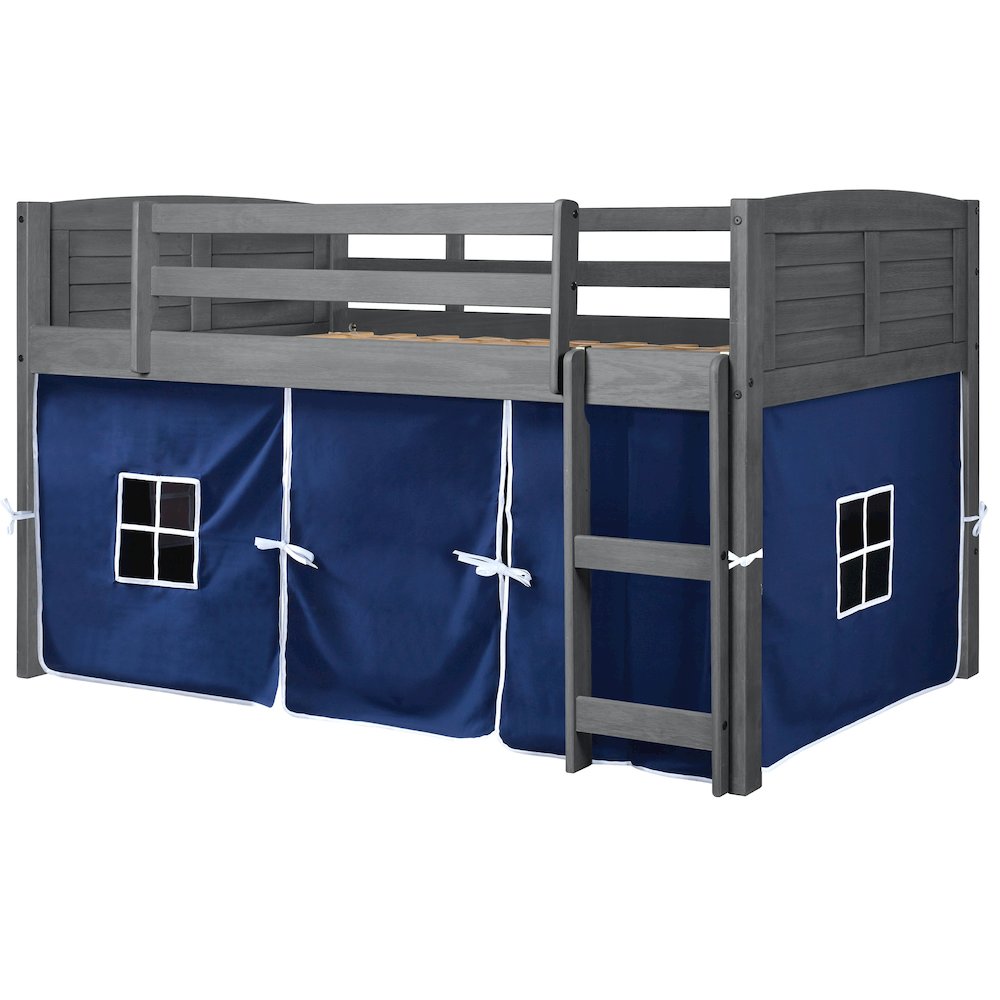 LOUVER LOW LOFT ANTIQUE GREY W/ BLUE TENT KIT