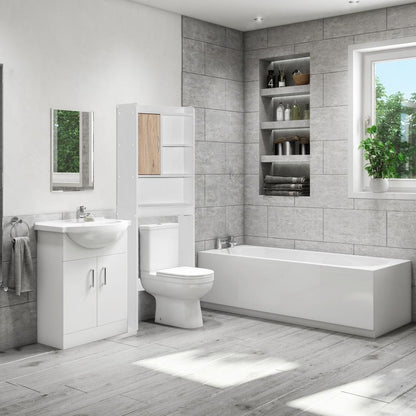 Better Home Products Ace Over-the-Toilet Storage Cabinet in White & Natural Oak