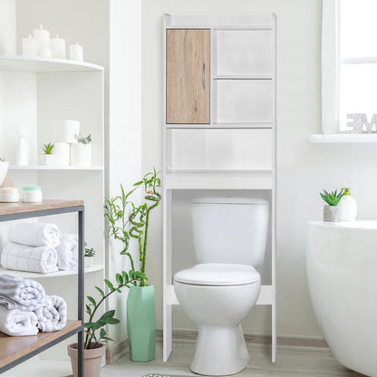 Better Home Products Ace Over-the-Toilet Storage Cabinet in White & Natural Oak