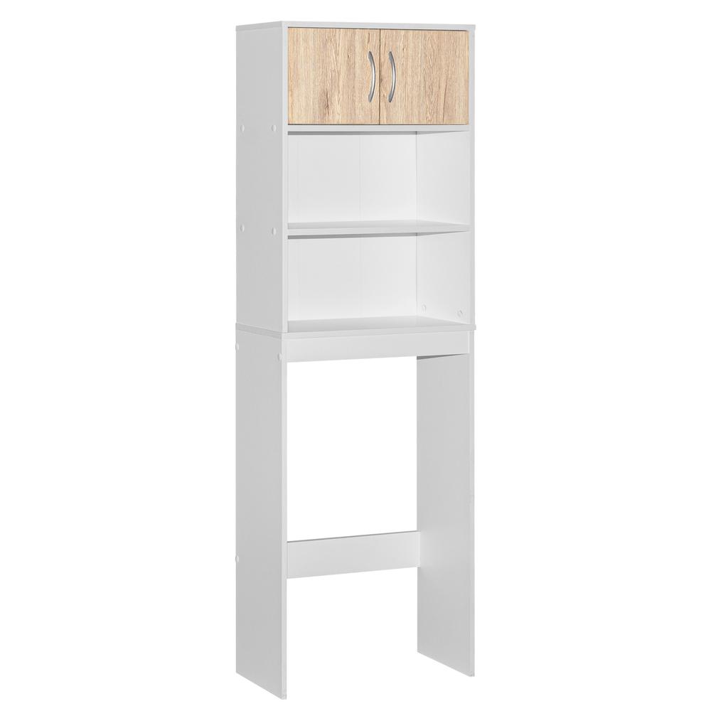 Better Home Products Ace Over-the-Toilet Storage Rack in White & Natural Oak