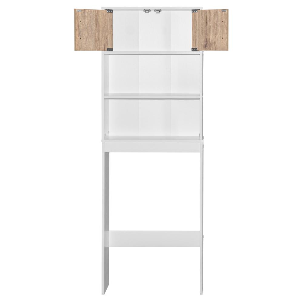 Better Home Products Ace Over-the-Toilet Storage Rack in White & Natural Oak