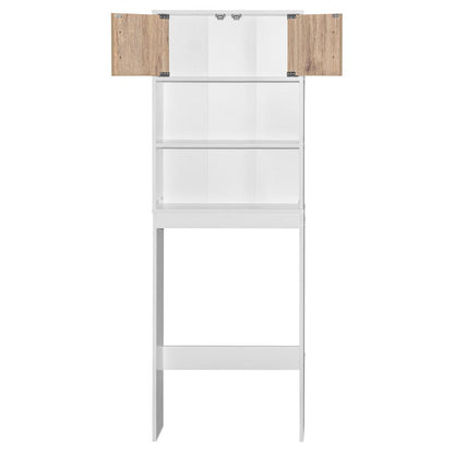 Better Home Products Ace Over-the-Toilet Storage Rack in White & Natural Oak