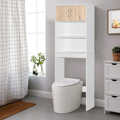 Better Home Products Ace Over-the-Toilet Storage Rack in White & Natural Oak