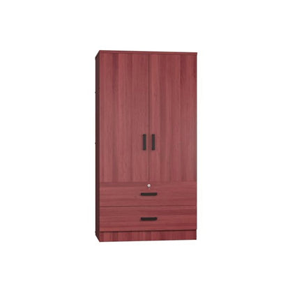 Woodpeckers Furniture And Mattress 2-Door Closet with 2-Drawers (Mahogany)