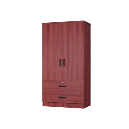 Woodpeckers Furniture And Mattress 2-Door Closet with 2-Drawers (Mahogany)