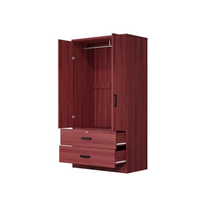 Woodpeckers Furniture And Mattress 2-Door Closet with 2-Drawers (Mahogany)