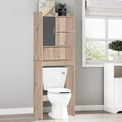Better Home Products Ace Over-the-Toilet Storage Cabinet in Natural Oak & Dark Gray