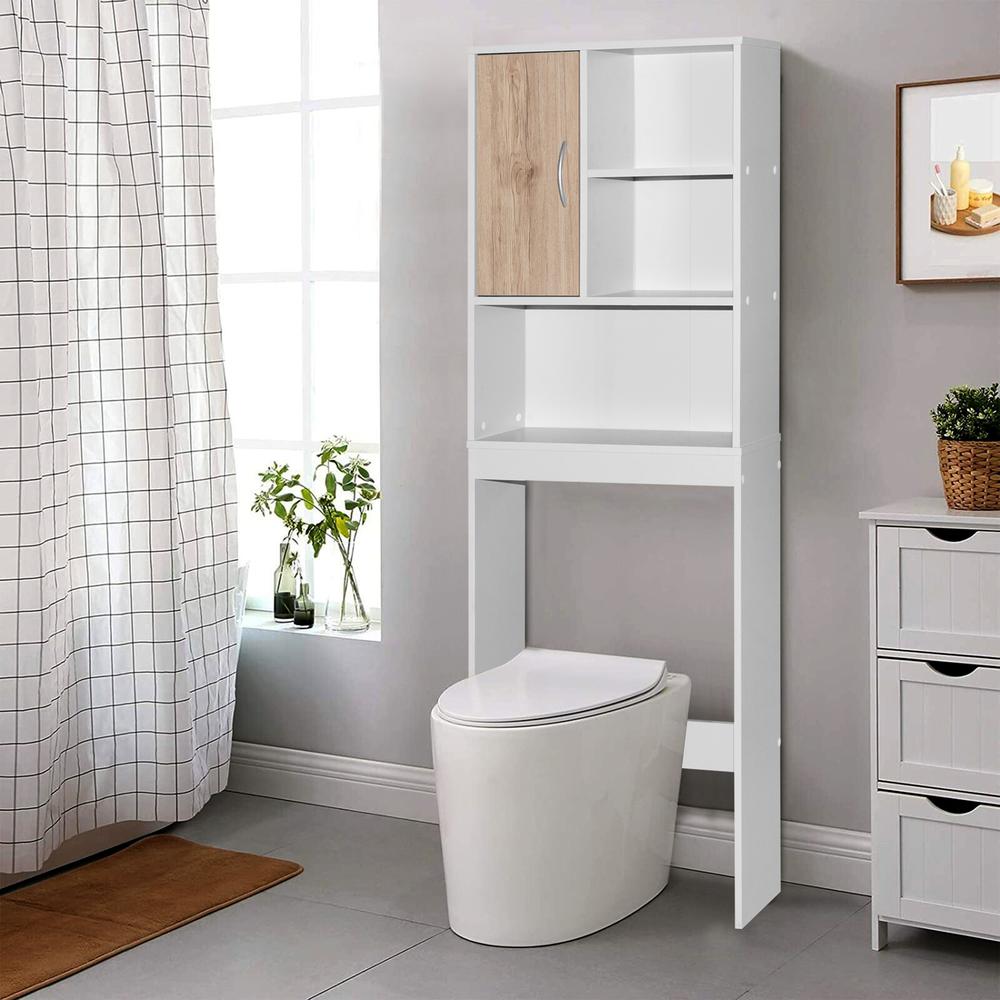 Better Home Products Ace Over-the-Toilet Storage Organizer in Natural Oak & Dark Gray