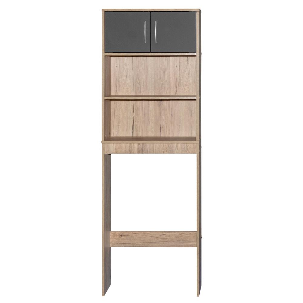 Better Home Products Ace Over-the-Toilet Storage Rack in Natural Oak & Dark Gray
